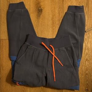 Lululemon Blue/Gray Fleece Jogger Pants with Orange Accents